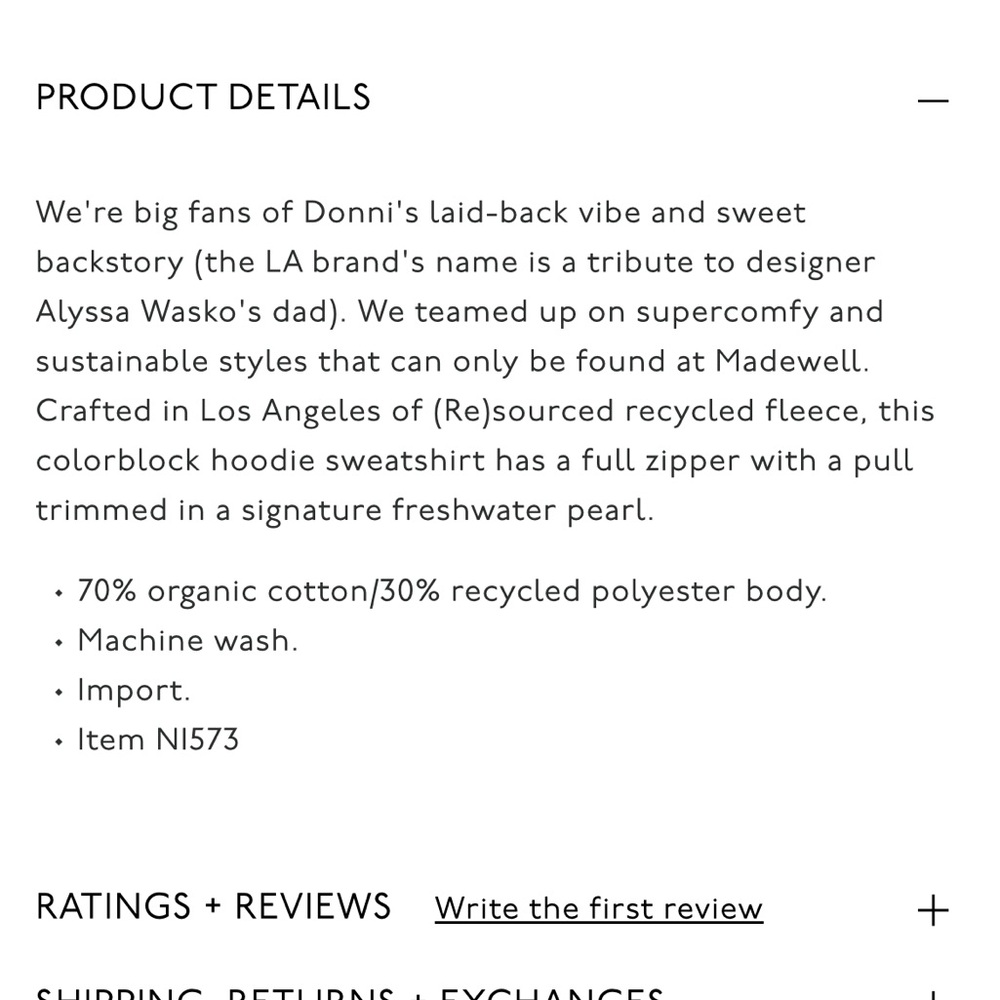 Madewell x Donni pearl hoodie - Picture 5 of 10